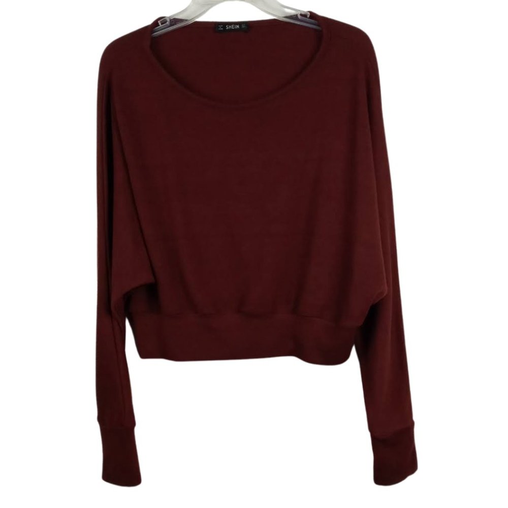 Shein Burgundy Tapered Waist Sweater - Large